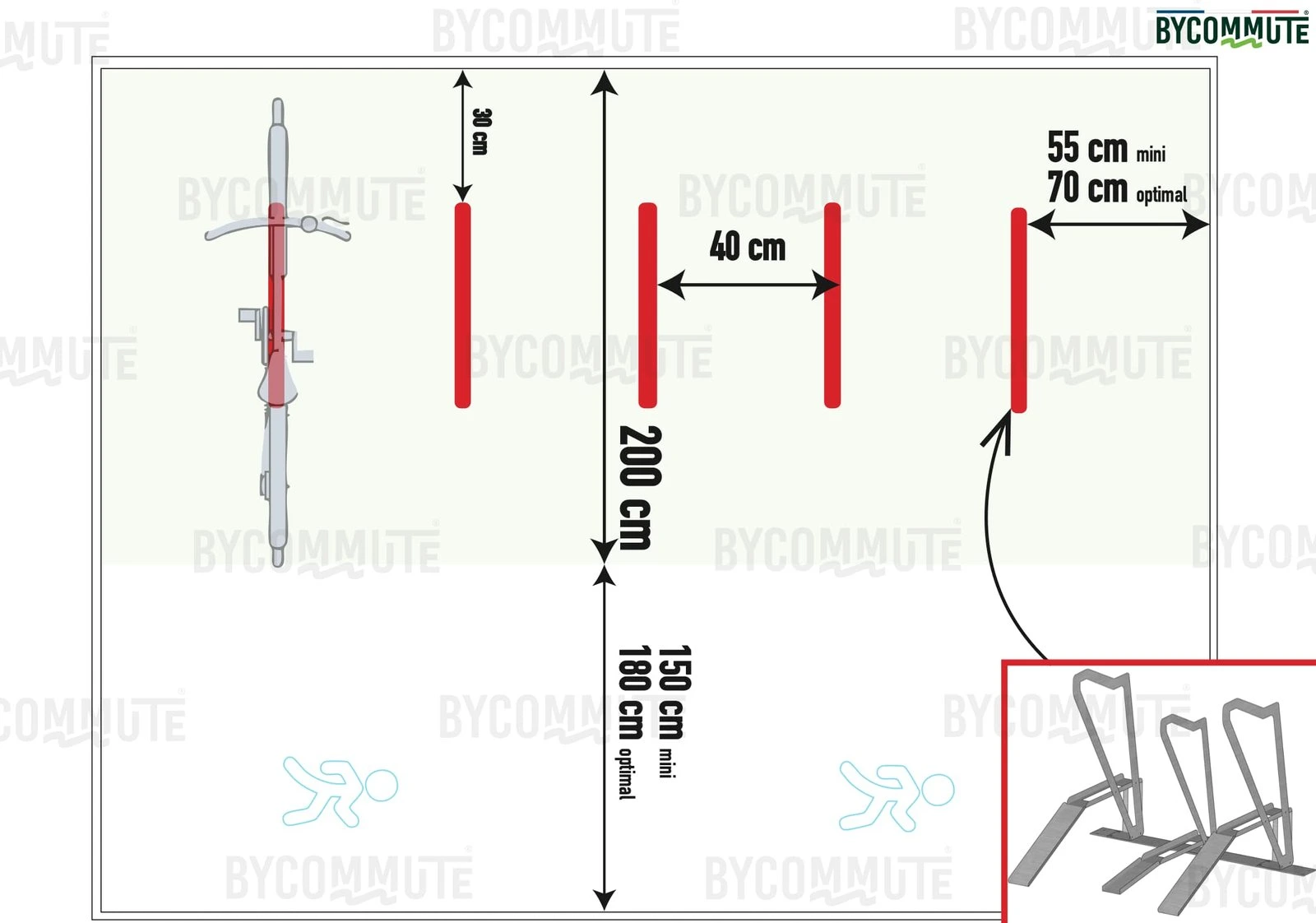 Exemples visuels - Parking vélo grande capacité : solutions de stationnement